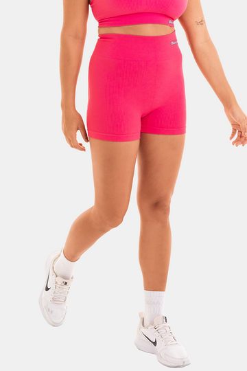Bacon Active Shorts Ribbed Seamless Booty Shorts // Dark Pink